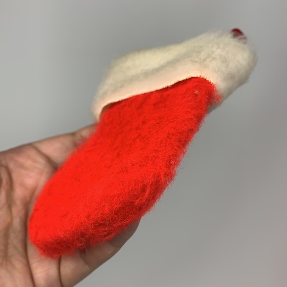Red Santa Claus small Christmas stocking vintage - Picture 11 of 11